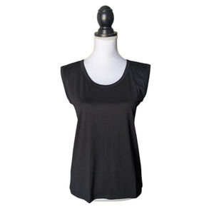 Handvaerk Black Sleeveless Tank Top New Size Small 100% Peruvian Pima Cotton